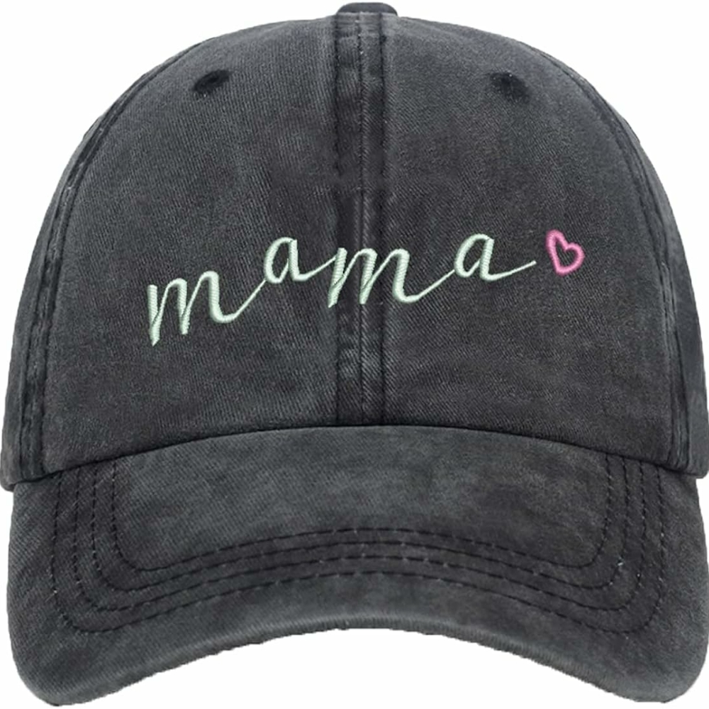 Womens Baseball Cap Mama Vintage Distressed Washed Cotton